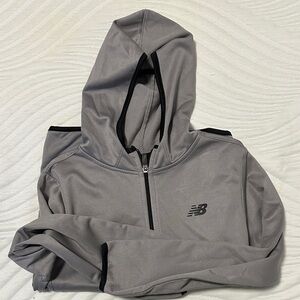 New Balance Light Gray Hoodie with Black Trim